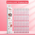 Strawberry Rabbit design, pack of ten cute HB pencils with erasers