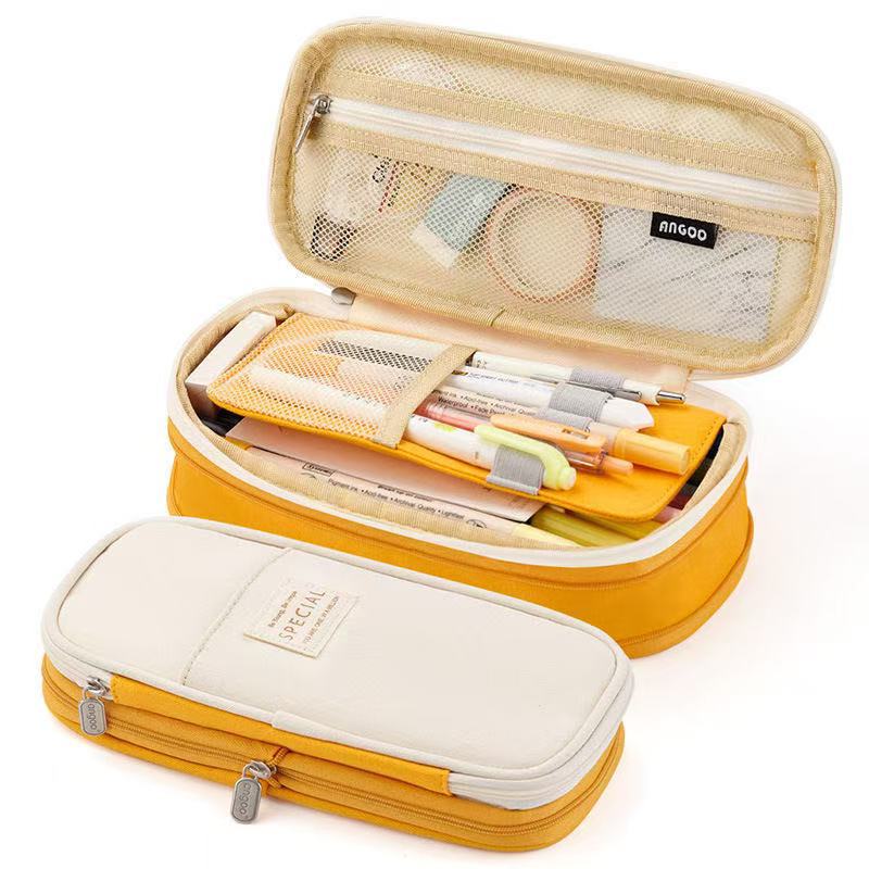 Canvas pencil case – interior and storage detail