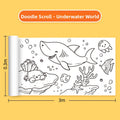 Underwater World 3 metre colouring roll with shark, fish, shells and sea life