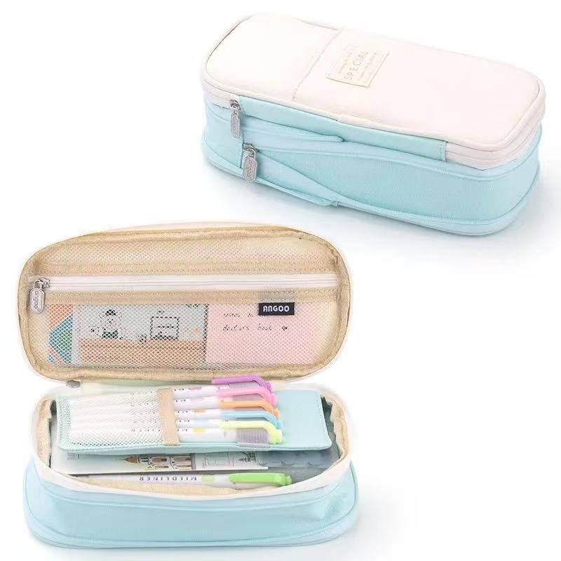 Large capacity canvas pencil case – additional angle